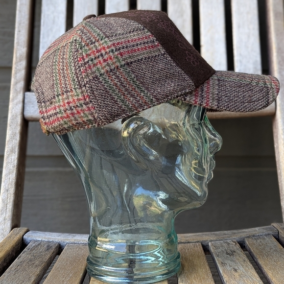 Goorin Bros Brown Wool Plaid Ball Cap Leather Band One Size - Picture 4 of 10